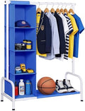 Univivi Kids Clothing Rack with Hanging Organizer, 43 Inch, Blue and White by Univivi