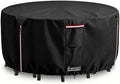 72 Inch Round Patio Table Cover, 600D Heavy Duty Waterproof Outdoor Furniture Cover — Fits Round Patio Table for Patio Furniture 72"Dia x 28"H, All Weather Protection, Black by Wavecover