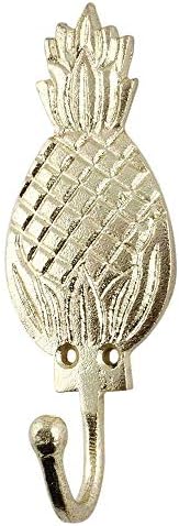 Indian Shelf 6 Piece Gold Pineapple Wall Hooks for Bags Coats & Keys by IndianShelf