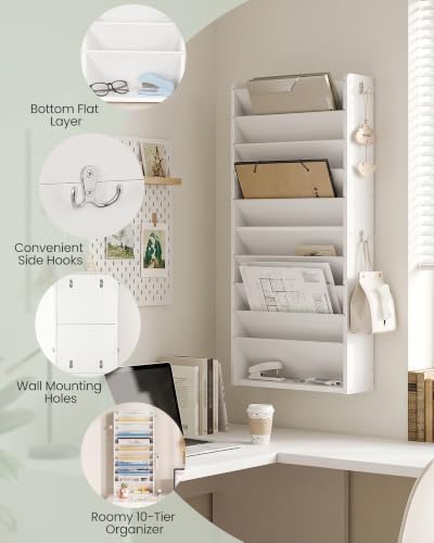 CHOEZON Wall File Organizer, 10-Tier Hanging Mail Organizer - Image 7