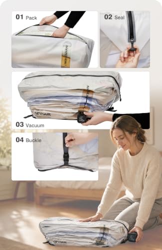 AirVault Vacuum Duffle Travel Bag with Air Pump, Waterproof Compression Storage Bags for Travel & Moving (White - 120L (2-Pack), Tapered Duffle) - Image 4