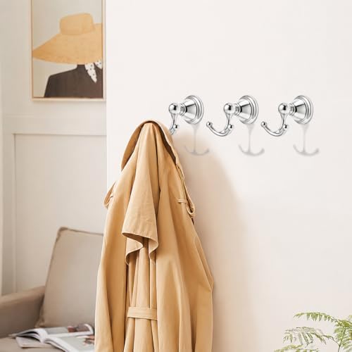 khtumeware 4 Pack 2-1/2 inch Polished Chrome Vintage Towel Hooks - Image 3