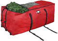 ProPik Rolling Christmas Tree Storage Bag, Fits Up to 9 Foot Tall Disassembled Trees, 25" X 25" X 60", Extra Large Heavy Duty Xmas Container with Wheels, Handles and Straps (Red) by ProPik