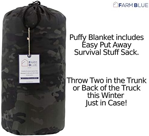 Farm Blue Black Camo Camping Military Blanket Tactical Woobie Blanket Poncho Liner - Lightweight, Multifunctional, All Weather Blankets - Camping Gear, Backpacking and Other Outdoor Activities - Image 6