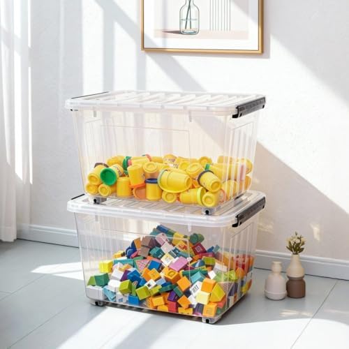 Citylife 54 Quart Large Clear Plastic Storage Bins with Lids 4-Pack - Image 5