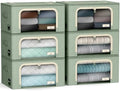 Sorbus Clothes Storage Bins, Clear Window & Handles (6 Pack, Teal) by Sorbus