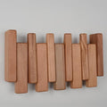Beech Piano Key Coat Rack with 4 Flip Hooks, Natural by TexasBestGift