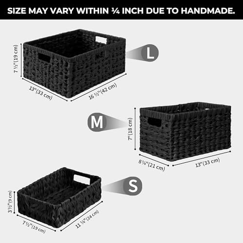 GRANNY SAYS Storage Baskets for Organizing, Waterproof Black Basket, 1-Pack - Image 2