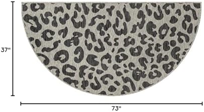 Unique Loom Outdoor Safari Collection Area Rug - Leopard (3' 1" x 6' 1" Hearth Light Gray/Gray) - Image 2