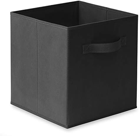 Casafield Set of 12 Collapsible Fabric Cube Storage Bins, Black - 11" Foldable Cloth Baskets for Shelves, Cubby Organizers & More - Image 2