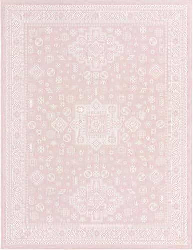 Rugs.com - Outdoor Aztec Rug – 10' x 13' 1 Pink Indoor/Outdoor Rug – Washable, Stain-Resistant Flatweave for Spacious Patios, Decks, and Porches - Image 3