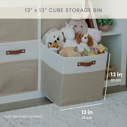 OrganiHaus 13x13 Cube Storage Bins, Set of 4 - Fabric Storage Cubes - Image 2