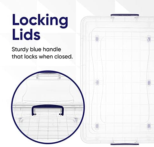 Superio Storage Bins with Lids, Clear Plastic Containers for Organizing, Stackable Totes, BPA Free, Odor Free, Organizer Boxes for Home, and Dorm (4 Pack, 42 Quart) - Image 4