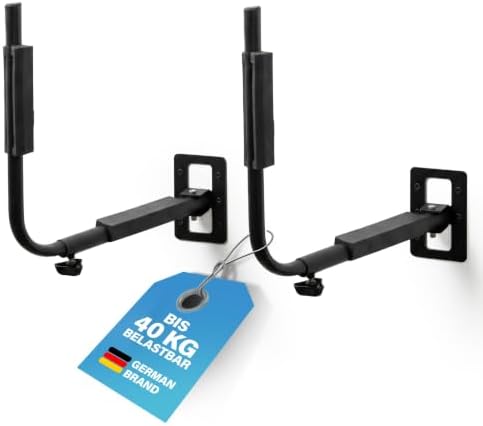 FISCHER Wall Mount Roof Box Holder Metal with Mounting Hardware Space Saving Storage for Garage and Basement Multi Use Max Load 40kg Black by FISCHER