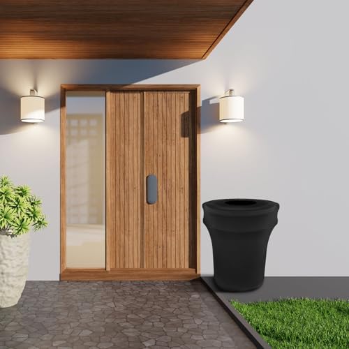 BSTKEY 55 Gallon Stretch Spandex Trash Can Cover, 10 Pack Outdoor Fitted Waste Container Cover Round Garbage Can Covers for Wedding Party Commercial Fundraiser Decor, Without Trash Can (Black) - Image 7