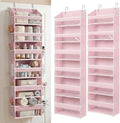 HOMELUX THEORY Over the Door Organizer, 6-Tier, 100D Fabric, Baby Pink 2pc by HomeluxTheory