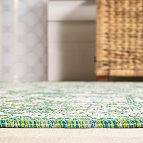 JONATHAN Y Weave Floral Indoor Outdoor Area Rug 8X10 Cream/Green, Tela Bohemian Textured for Backyard, Patio, Porch, Easy-Cleaning, High Traffic, Pet-Friendly, Non-Shedding (SMB100F-8) - Image 7