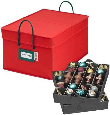 HOLDN’ STORAGE Christmas Ornament Storage Container Box with Dividers – Convenient Durable 2 Individual Removable Trays Fits Up to 48-3” Ornaments. - Image 7