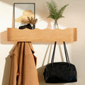 Coat Rack Wall Mount with Shelf Entryway Shelf Modern Key Holder Hanger Wall Shelves with Hidden Hooks for Hanging Towels Coats Hats Bags for Hallway Bathroom Bedroom(Wavy Oak, 5 Hooks) by FURNAWAY