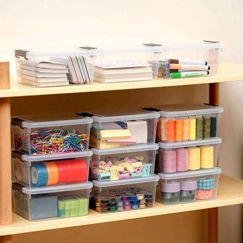 Citylife 30Packs 1.3Qt Small Storage Bins with Lids,Stackable Clear - Image 4