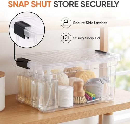 Superio 11 Quart Clear Plastic Storage Boxes with Lids, Stackable Organizer Containers, BPA-Free Storage Bins for Home, Office, School & Dorm, 4 Pack - Image 6