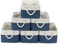 13.8x9.8x6.7 Inch Fabric Small Storage Bins with Handles 6 Pack by VQRTEXAStorageBasket
