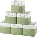 12x12 Inch Fabric Cube Storage Bins with Cotton Rope Handle 6-Pack by HUZNXVY