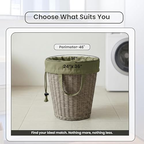 LFH Home Large Premium Cotton Rich Canvas Laundry Bag with Drawstring and Handles Heavy Duty, Multi-Use, and Washable for Home, Travel, College or Storage 24x36 (Pack of 2)-Military Green - Image 2