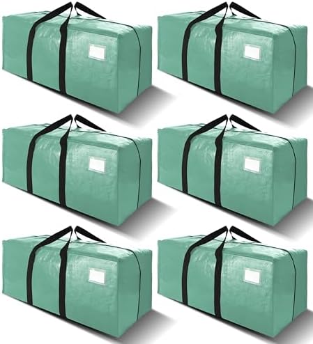 6 Pack Heavy Duty Extra Large Moving Bags W/Backpack Straps - Strong Handles & Zippers, Storage Totes For Space Saving, Fold Flat, Alternative to Box and Bin (40 gal, Teal) by VELVETSURE
