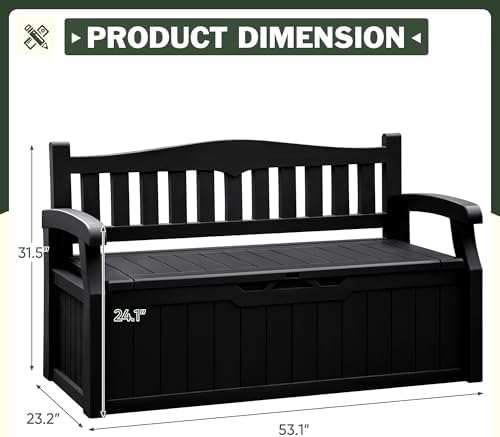 Flamaker 80 Gallon Storage Bench, Deck Box with Seat Waterproof All-Weather - Image 3