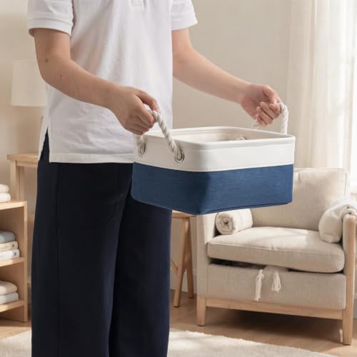 11.8x7.9x5.2 Inch Fabric Small Storage Bins with Handles 6 Pack - Image 5