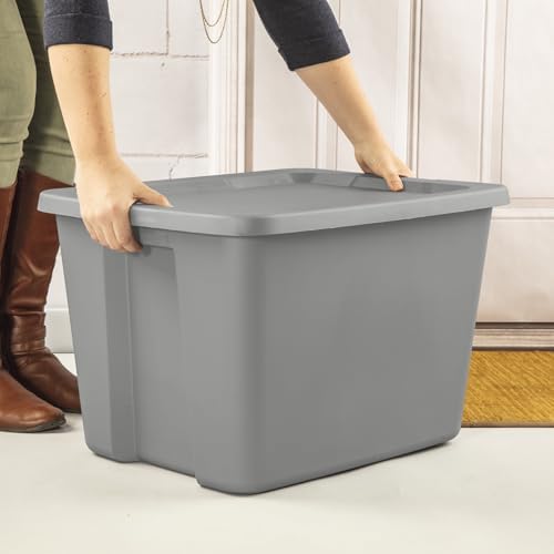 18-Gallon Plastic Storage Bins with Snap-on Lids – 8-Pack, Home Organization Essential (Light Gray) - Image 6