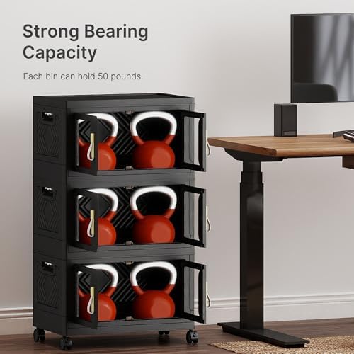 UAMFURI Stackable Storage Bins with Lids, 144QT Extra Large Storage Cabinet - Image 4