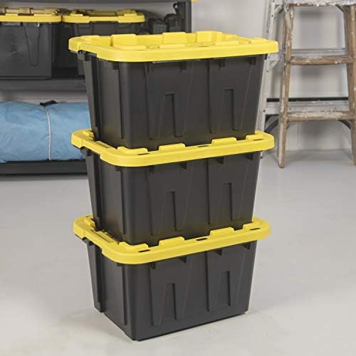 CX Heavy Duty 12-Gallon Stackable Plastic Storage Bins with Lids, 4 Pack - Image 3
