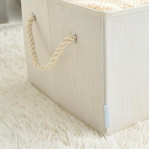 2 Pack Large Storage Baskets for Shelves | Fabric Closet Organizers and Storage Bins with Lids Home Organization | Decorative Collapsible Baskets for Organizing Clothes 16.3"x 12"x 10.24" - Image 3