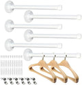Pintuson 6 PCS Industrial Pipe Clothes Bar 12 Inch - Pipe Clothing Rack Wall Mount - Face Out Closet Rods for Hanging Clothes Commercial Retail Boutique Laundry Shirt Display - White by HOME