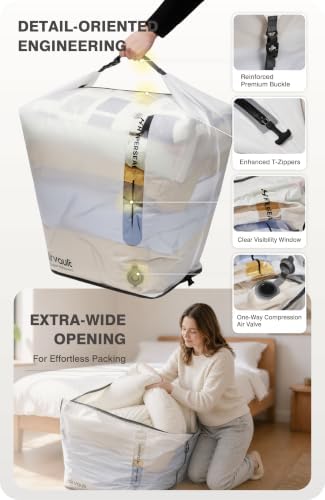 AirVault Vacuum Duffle Travel Bag with Air Pump, Waterproof Compression Storage Bags for Travel & Moving - Image 3