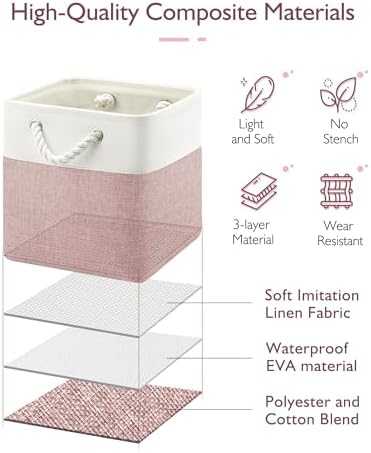 Patvingot 13-Inch Fabric Cube Storage Bins with Handles,4 Pack,Foldable - Image 3