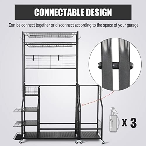 Mythinglogic Golf Bag Storage Organizer with Club Rack for Garage - Image 5