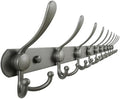 Dseap Coat Rack Wall Mount - 38” Long 10-Tri-Hooks Heavy Duty Coat Hanger Rail Wall Hooks for Hanging Coats Hats Clothing Clothes Purse Mudroom Entryway, Gray by Dseap