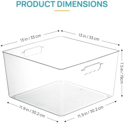 Vtopmart 6 Pack Extra Large Clear Storage Bins, 13x13 Cube Organizer - Image 2