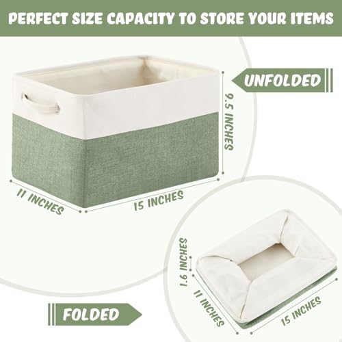 6 Pack Cube Storage Bins Fabric Cube Basket Handle, Dark Morandi, 15x11x9.5 - Image 2