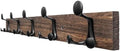 SKOLOO 30-Inch Wood Burnt Coat Rack Wall Mount with 5 Triple Hooks - Ideal for Family Entrances, Classrooms, and Pet Supplies Storage - Perfect Coat Hooks for Wall by SKOLOO