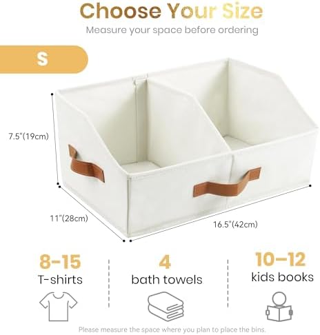 HOMELUX THEORY Closet Organizers Storage, Small Collapsible Bin 6pc, Ivory - Image 2