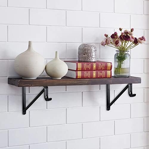 Closet Rod Brackets 11x9.5in, Closet Shelf Brackets 10 Pack, Black - Image 4