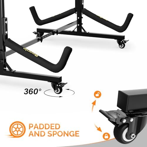 Bonnlo Kayak Stand Freestanding Storage Rack for Kayak Canoe Boat Paddle Board SUP Surfboard for Indoor Outdoor Garage, Shed, Dock with Lockable Wheels Wide Adjustable - Image 2