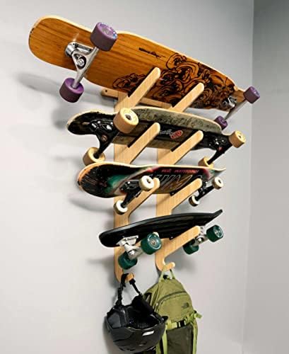 Grassracks Bamboo & Birch Snowboard Rack and Skateboard Rack - Moloka`i Series Snowboard Wall Mount - Image 5