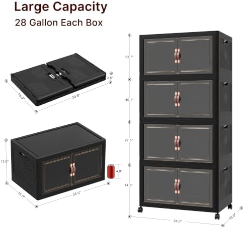 UAMFURI Stackable Storage Bins with Lids, 440QT Lockable Storage Cabinet - Image 5