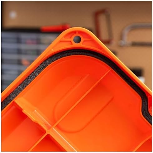 IRIS USA 21 Gallon Heavy-Duty Plastic Storage Bins, Store-It-All Container Totes with Durable Lid and Secure Latching Buckles, Garage and Metal Rack Organizing, Black/Orange, 3 Pack - Image 6