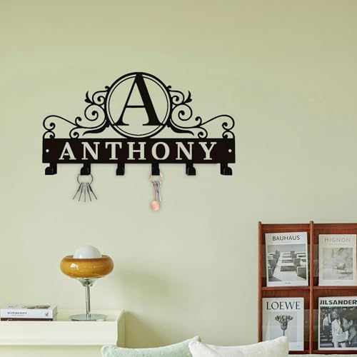 Personalized Family Name Metal Wall Hook Rack – Custom Coat Key Holder with Heart Infinity Design – Rustic Home Entryway Organizer for Jackets, Hats, Bags (Black 2) - Image 5